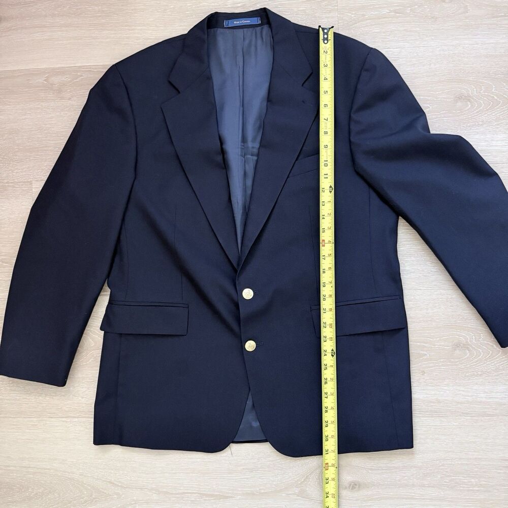Vintage Polo University Club by Ralph Lauren Navy Blue Blazer 44R Made in Canada - Picture 9 of 16